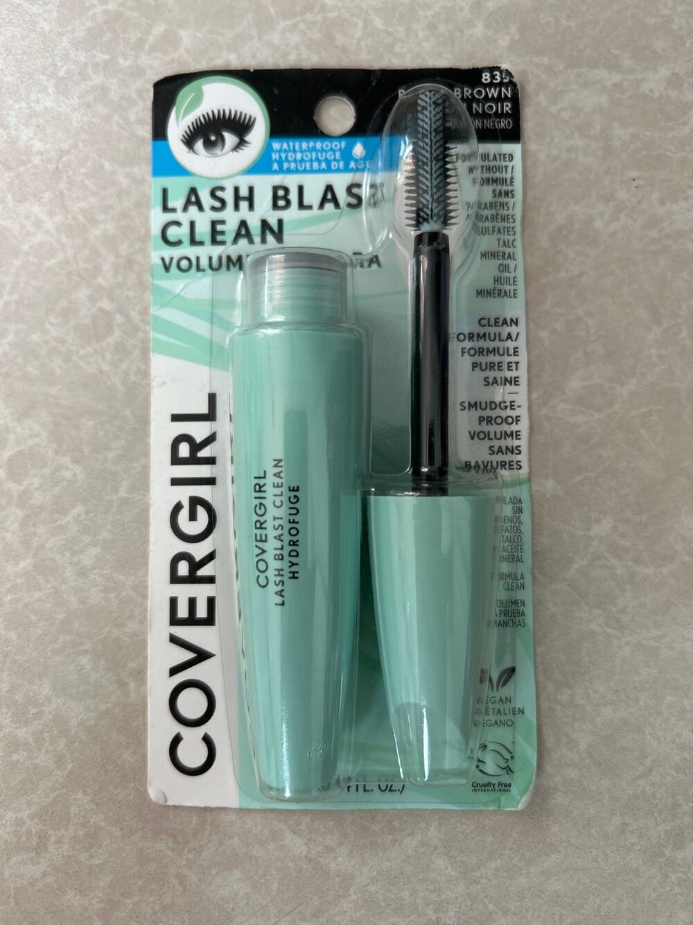 New Covergirl Lash Blast Clean Waterproof 💦 Mascara #835 Black Brown 0.44oz